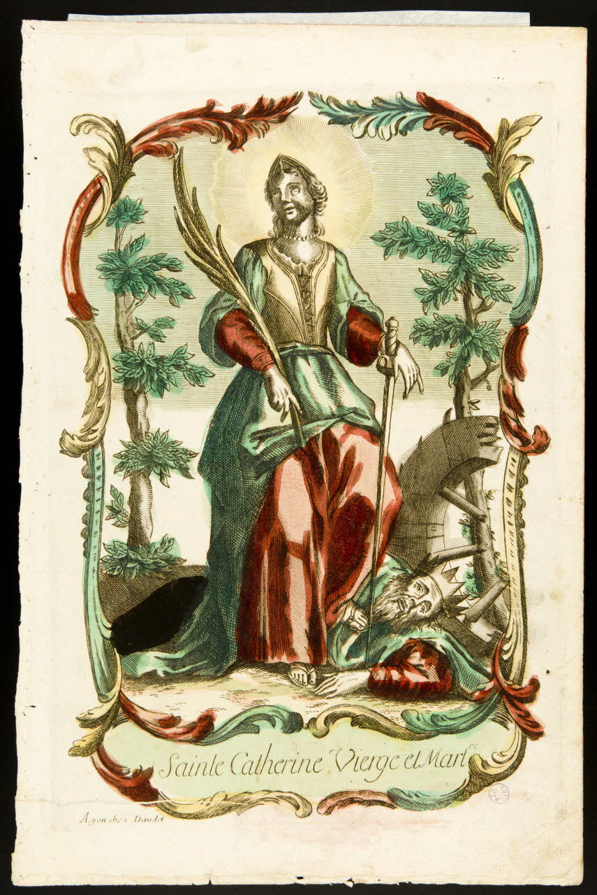 Daudet Jean Louis imagerie ancienne Sainte Catherine Vierge et Mart.re. Lyon 1723-1760 1980.66.50 Photo