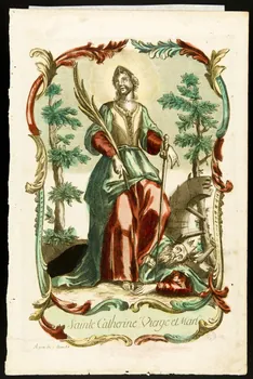 Daudet Jean Louis imagerie ancienne Sainte Catherine Vierge et Mart.re. Lyon 1723-1760 1980.66.50 Photo