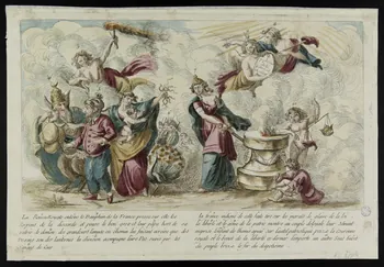 imagerie ancienne La RousseRoyale enléve le Dauphin de la France [...] le fer du despotisme. France 1791 1980.72.15  Photo