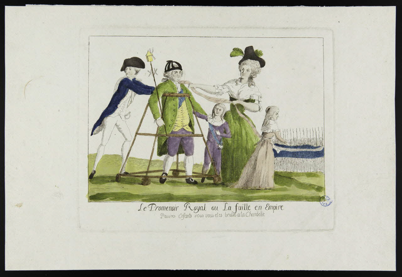 imagerie ancienne Le Promenoir Royal ou La Fuitte en Empire (sic) France 1784-1794 1980.72.8 Photo
