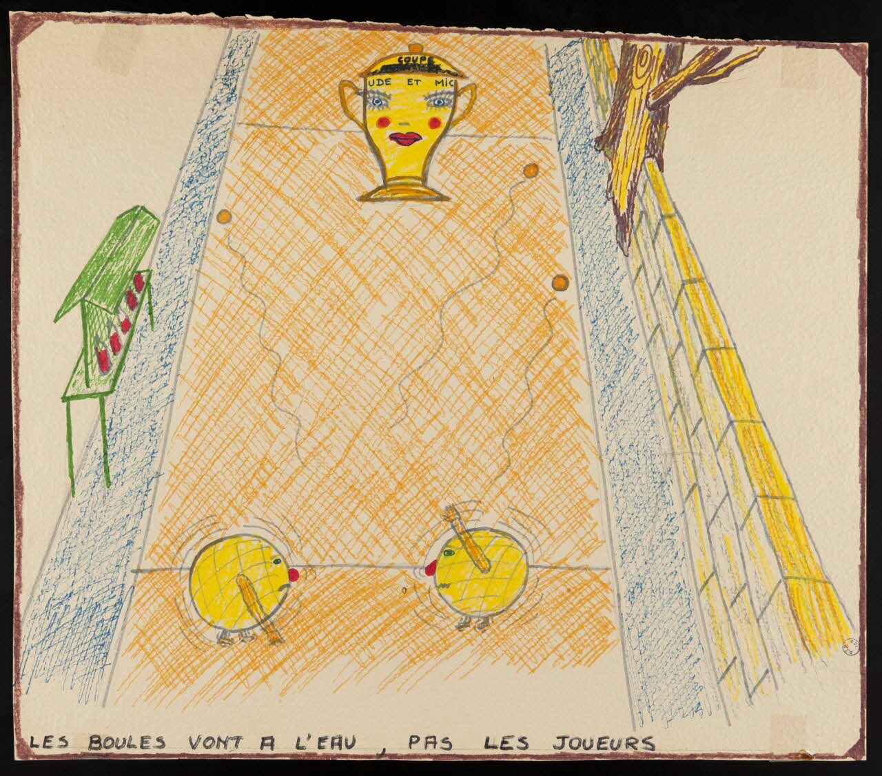 dessin LES BOULES VONT A L'EAU, PAS LES JOUEURS 1980.81.37 Photo