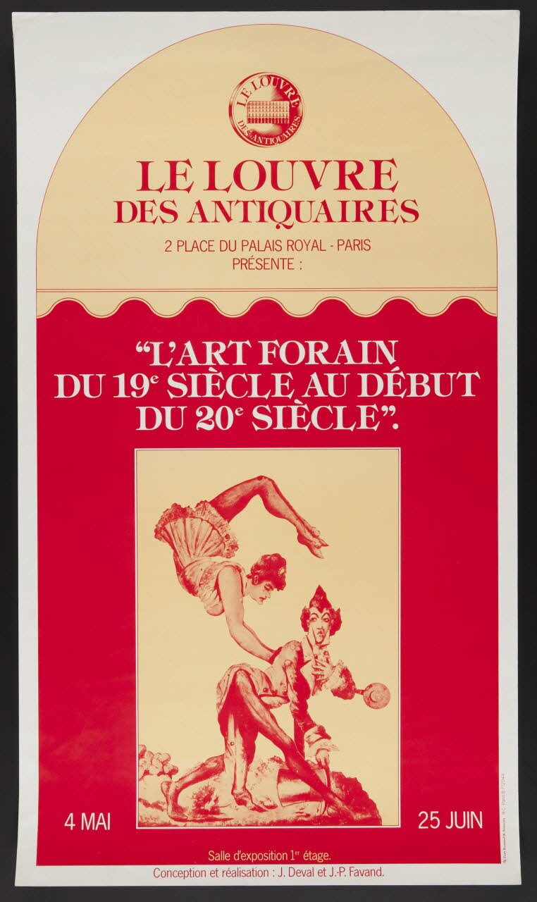 estampe LE LOUVRE  DES ANTIQUAIRES  2 PLACE DU PALAIS ROYAL - PARIS  PRESENTE :  "L'ART FORAIN  DU 19e SIECLE AU DEBUT  DU 20e SIECLE". 1980.81.56 Photo