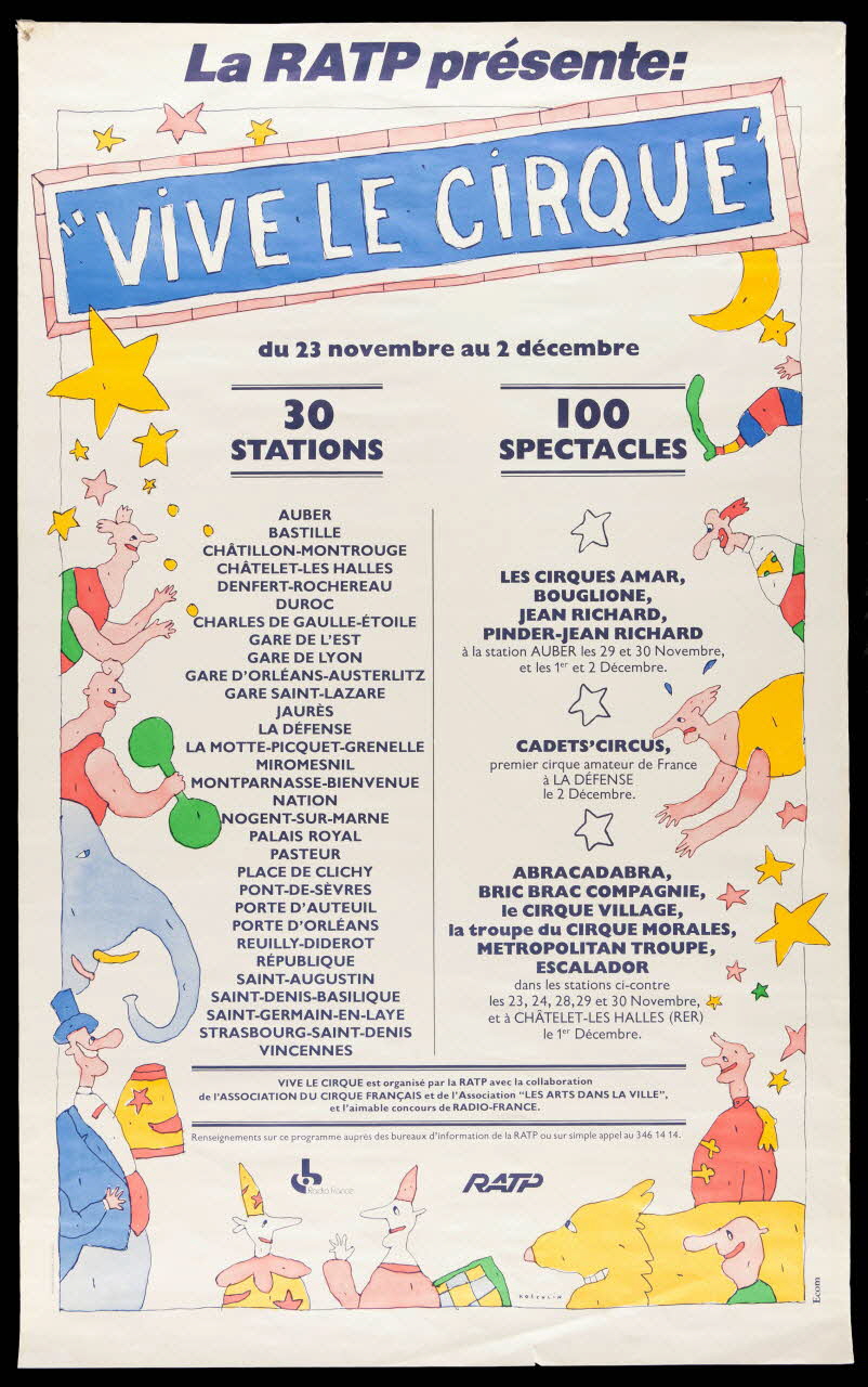 affiche La RATP présente :  "VIVE LE CIRQUE" 1980.81.57 Photo