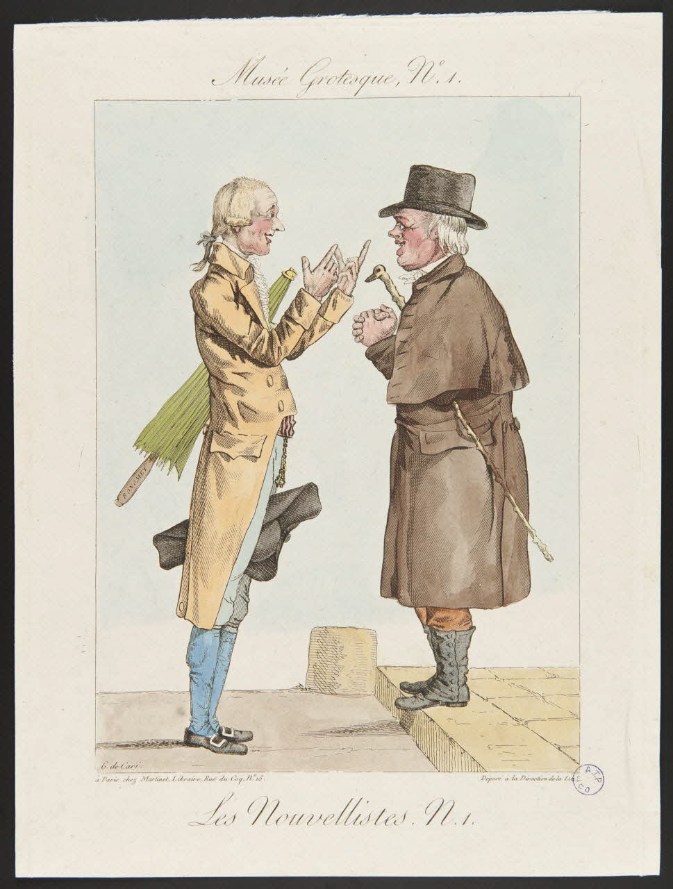 estampe Musée Grotesque, N°.1.  Les Nouvellistes. N.1. 1981.17.2 Photo
