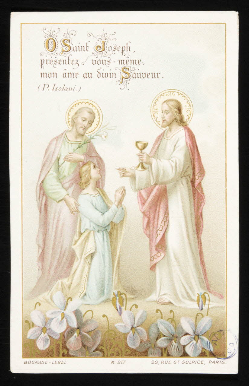 Bouasse-Lebel estampe O Saint Joseph,  présentez vous-même,  mon âme au divin Sauveur. Paris 1902 1981.22.10 Photo