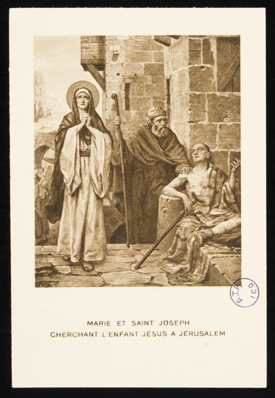 estampe MARIE ET SAINT JOSEPH  CHERCHANT L'ENFANT JESUS A JERUSALEM 1981.22.13 Photo