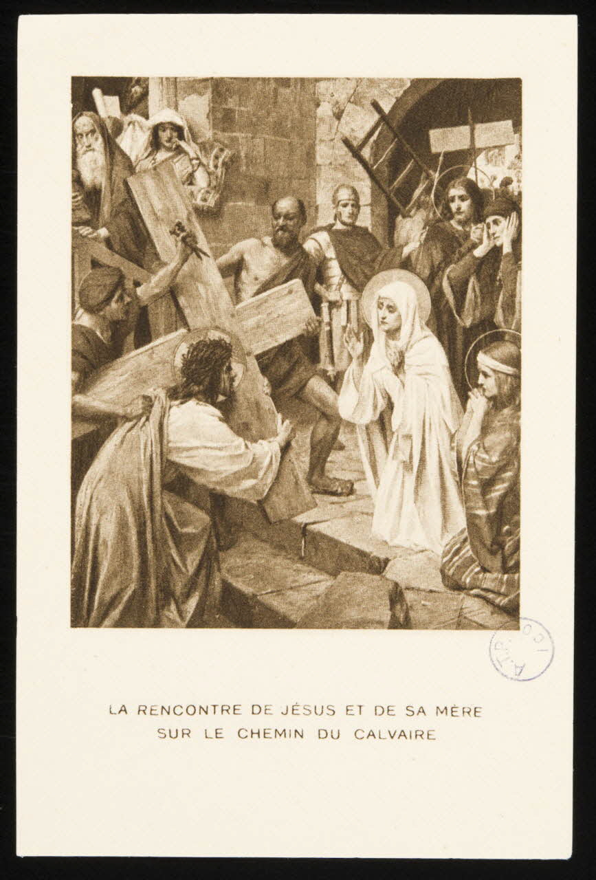 estampe LA RENCONTRE DE JESUS ET DE SA MERE  SUR LE CHEMIN DU CALVAIRE 1981.22.14 Photo