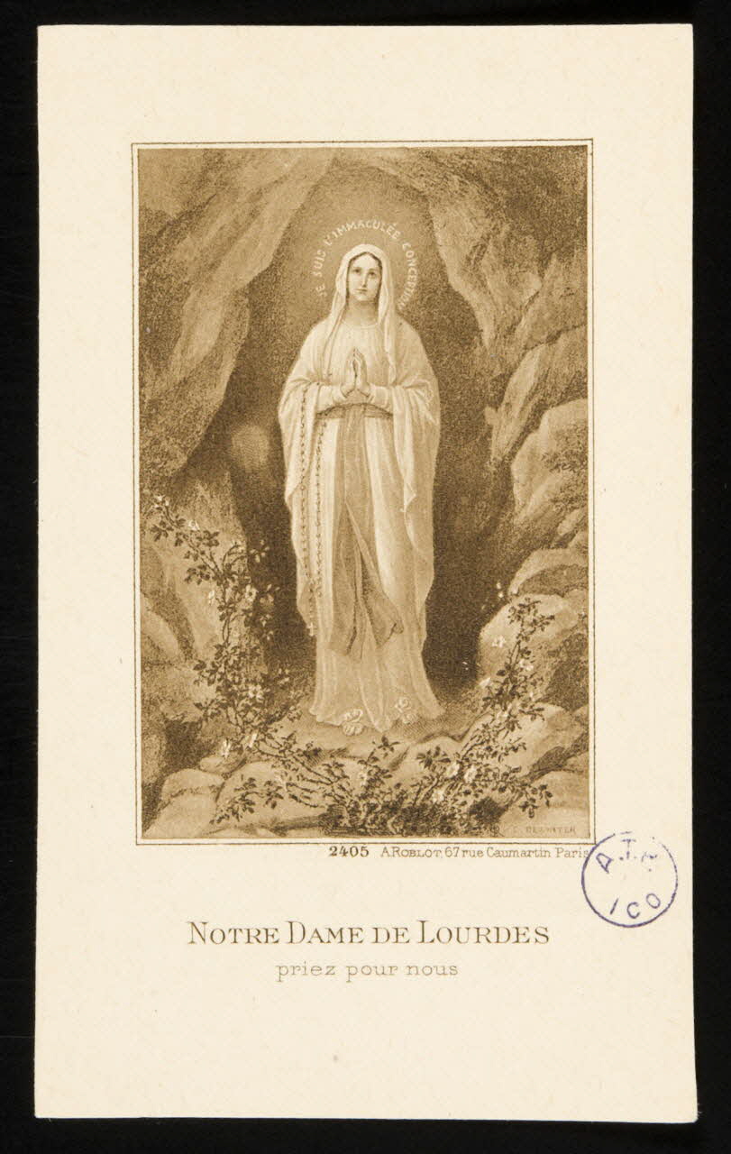 estampe NOTRE DAME DE LOURDES  priez pour nous 1981.22.18 Photo