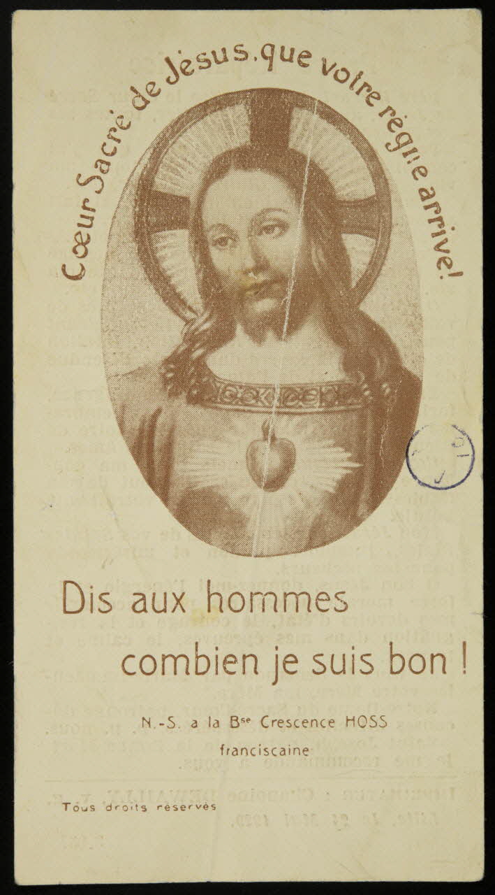 image pieuse Dis aux hommes  combien je suis bon ! 1981.22.39 Photo