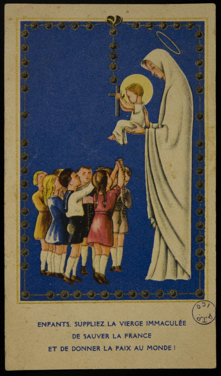 image pieuse ENFANTS, SUPPLIEZ LA VIERGE IMMACULEE 1981.22.41 Photo