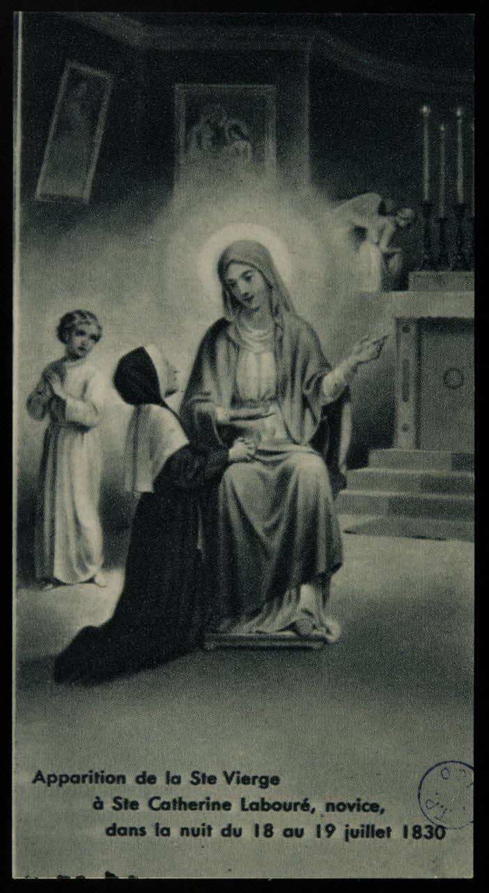 image pieuse Apparition de la Ste Vierge  à Ste Catherine Labouré, novice,  dans les nuit du 18 au 19 juillet 1830 1981.22.49 Photo