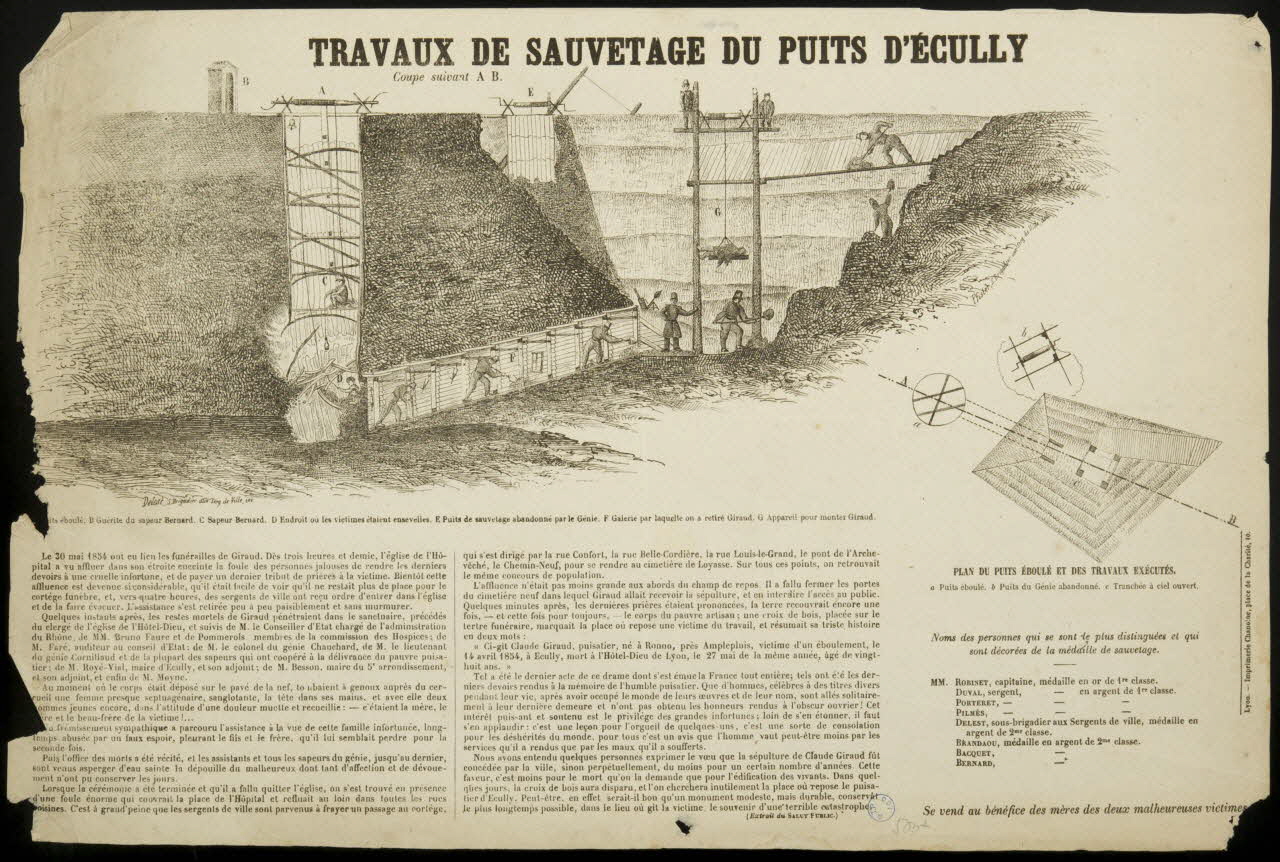 estampe TRAVAUX DE SAUVETAGE DU PUITS D'ECULLY 1981.32.13 Photo