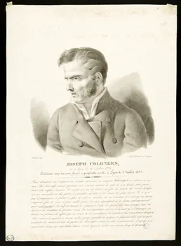 estampe JOSEPH COLONGES,  né à Lyon, le 16 Octobre 1778.  Condamné aux travaux forcés à perpétuité, arrêté à Lyon le 5 Juillet 1827. 1981.32.4 Photo