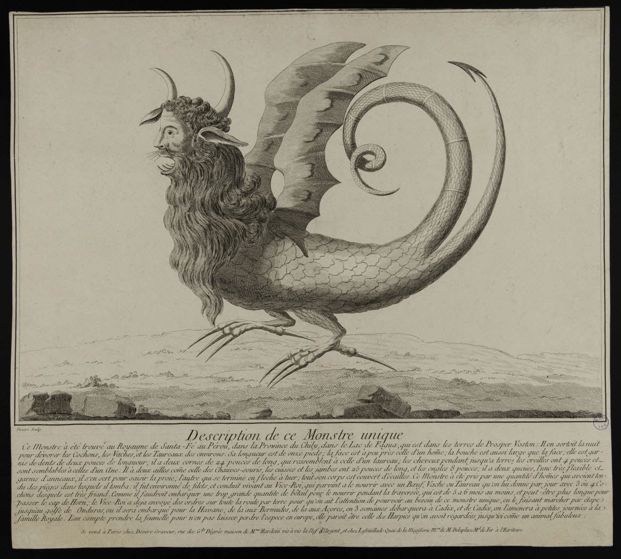 estampe Description de ce Monstre unique 1981.38.19 Photo