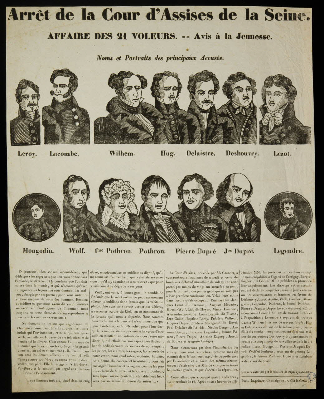 estampe Arrêt de la Cour d'Assises de la Seine. 1981.38.2 Photo