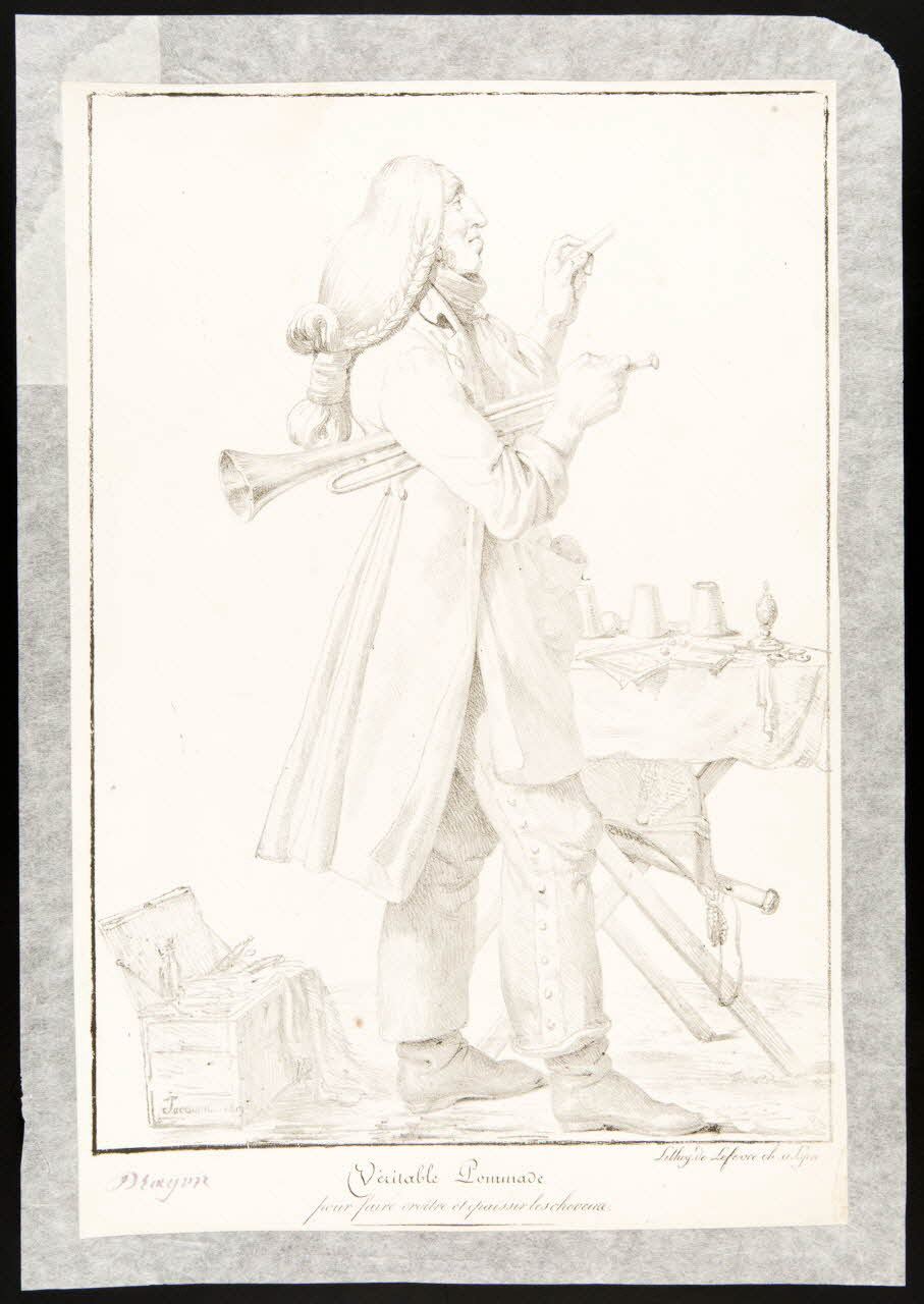 Jacquin ; Lefèvre Charles estampe Véritable Pommade  pour faire croître et épaissir les cheveux. Lyon 1819 1981.49.9 Photo