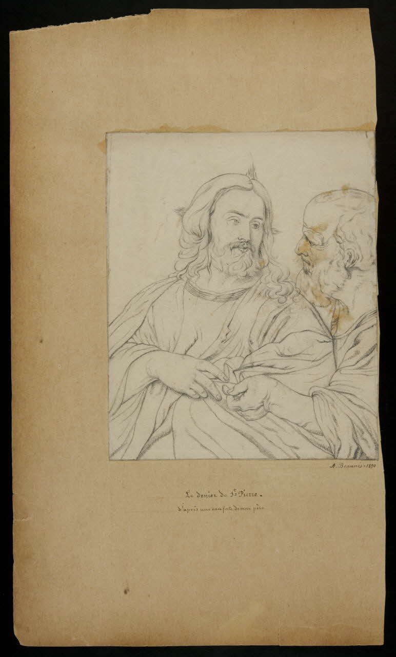 Beaunis Auguste partie d'un ensemble de dessins, album Le denier de St Pierre. 1890 1981.53.1.1 Photo