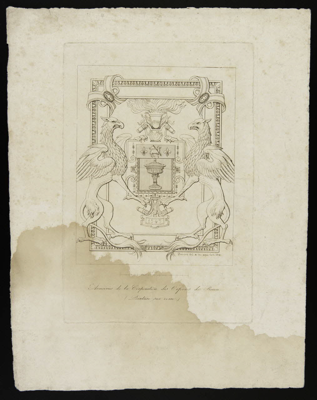 estampe Armoiries de la Corporation des Orfèvres de Rouen 1981.53.1.13 Photo