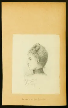 Guardia M. partie d'un ensemble de dessins, album Portrait de Mademoiselle Gabrielle Beaunis 1887 1981.53.1.2 Photo