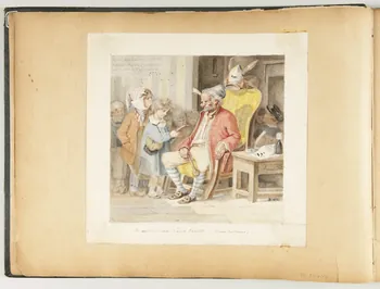 Beaunis Auguste partie d'un ensemble de dessins, album Le maître d'école d'après Charlet (Musée du Louvre) 1896 1981.53.1.28 Photo