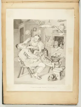 Beaunis Auguste partie d'un ensemble de dessins, album Femme rasant un paysan dans un intérieur 1897 1981.53.1.29 Photo
