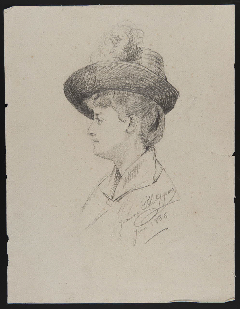 Beaunis Auguste partie d'un ensemble de dessins, album Portrait de femme 1886 1981.53.1.3 Photo