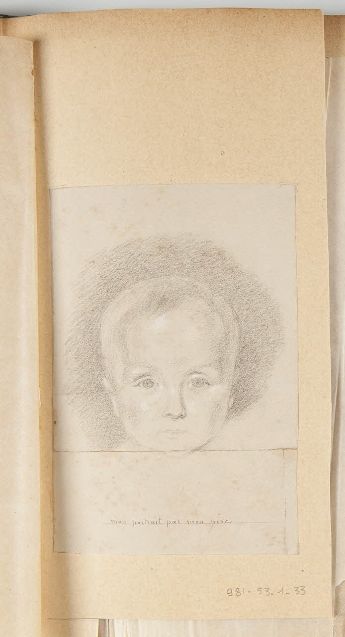partie d'un ensemble de dessins, album mon portrait par mon père 1981.53.1.33 Photo