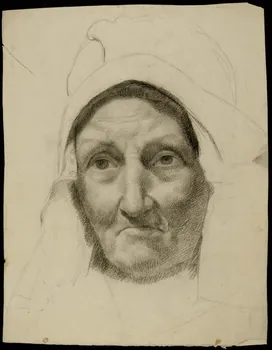 partie d'un ensemble de dessins, album Portrait de vieille femme 1981.53.1.4 Photo