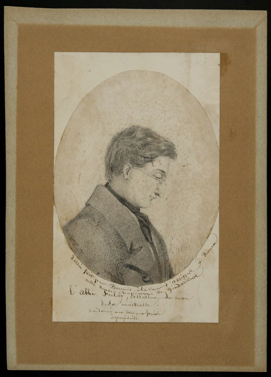 partie d'un ensemble de dessins, album Portrait de l'abbé Frilay 1981.53.1.5 Photo