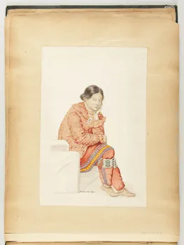 Beaunis Auguste partie d'un ensemble de dessins, album Indienne Osage 1890 1981.53.1.52 Photo
