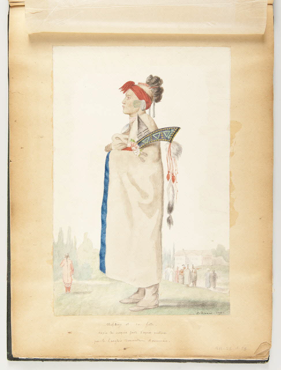 Beaunis Auguste partie d'un ensemble de dessins, album Chef indien Osage 1890 1981.53.1.53 Photo