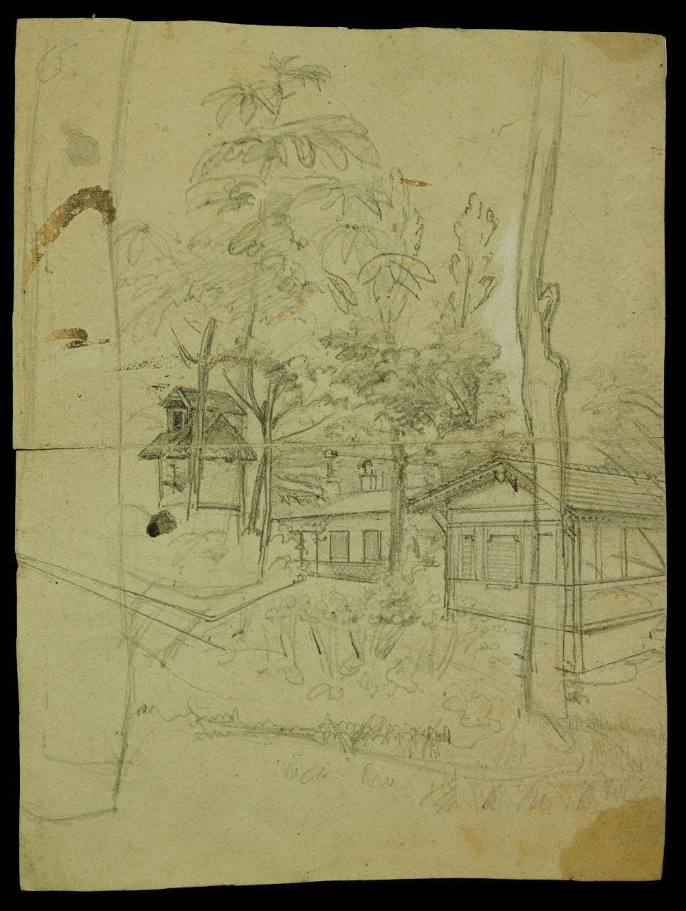 partie d'un ensemble de dessins, album Chalets dans un bois 1981.53.1.6 Photo