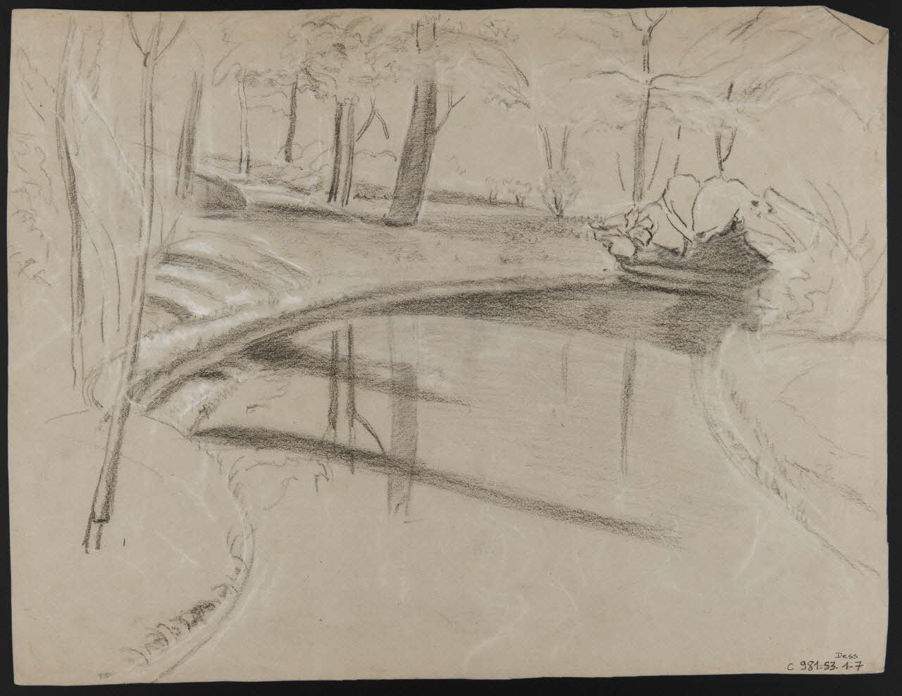 dessin Paysage avec rivière 1981.53.1.7 Photo