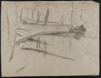 dessin Paysage avec rivière 1981.53.1.7  Photo
