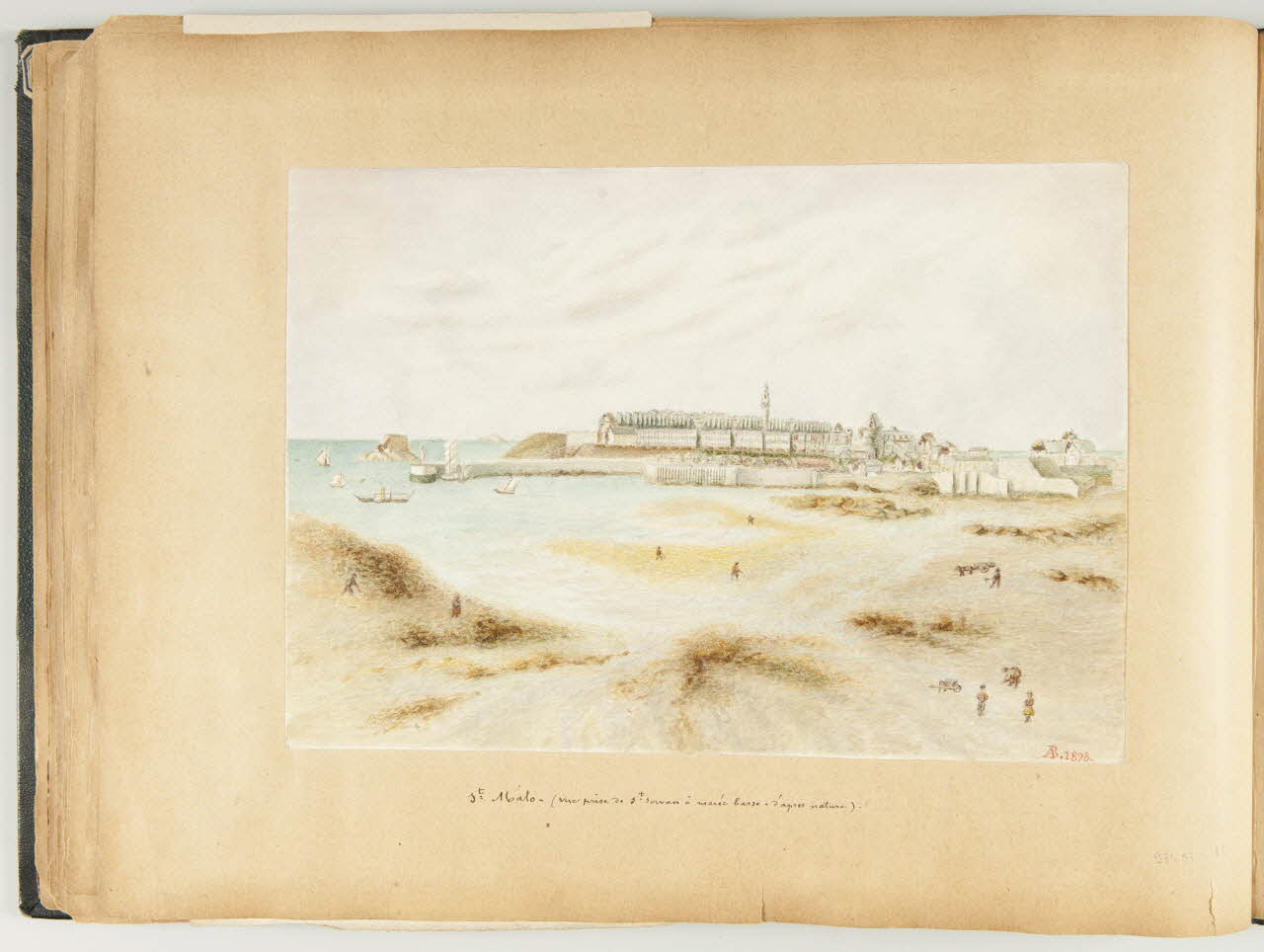 Beaunis Auguste partie d'un ensemble de dessins, album St Malo (vue prise de St Servan à marée basse. d'après nature) 1898 1981.53.1.88 Photo