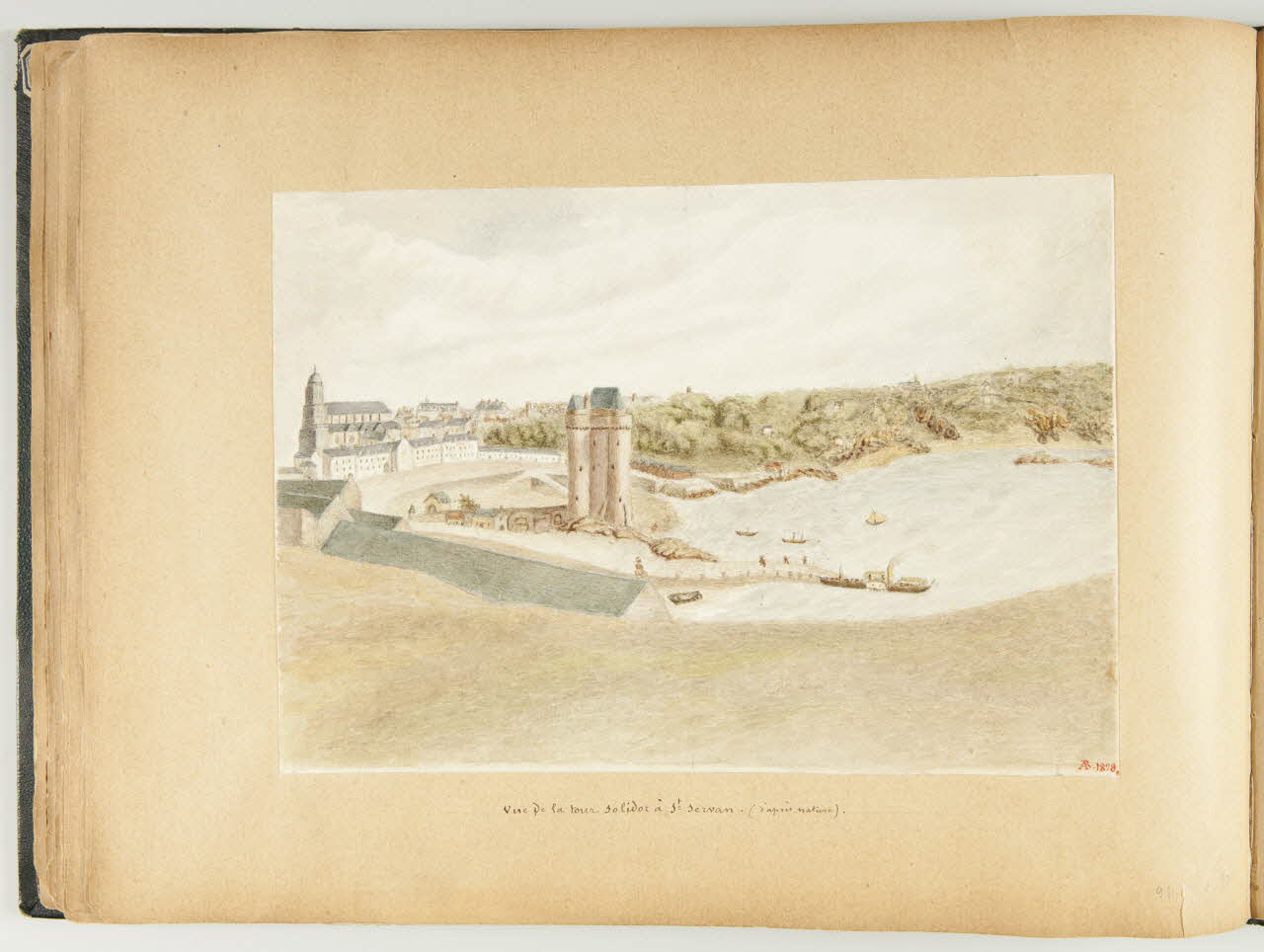 Beaunis Auguste partie d'un ensemble de dessins, album Vue de la tour Solidor à St Servan. (d'après nature.) 1898 1981.53.1.90 Photo