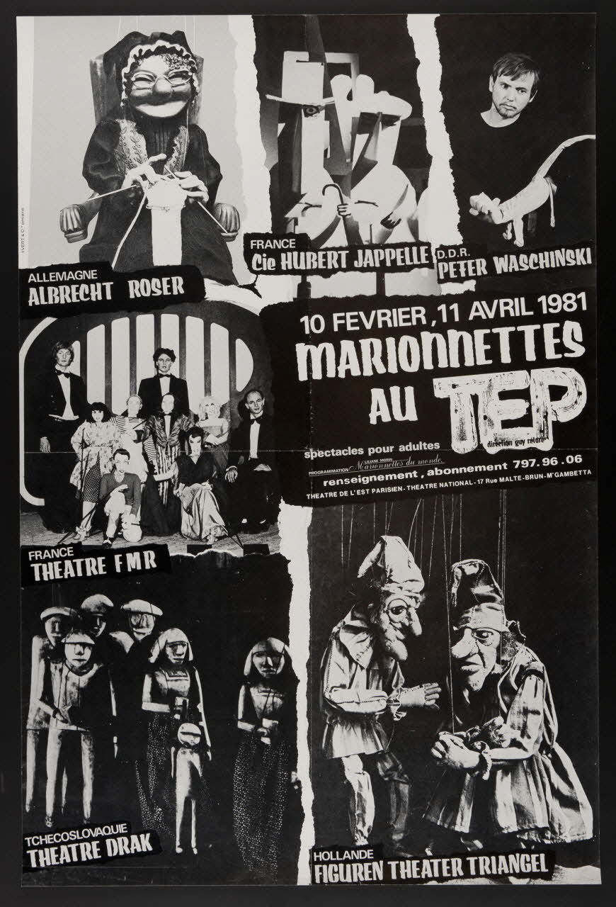 estampe 10 FEVRIER, 11 AVRIL 1981  MARIONNETTES  AU TEP  spectacles pour adultes 1981.54.27 Photo