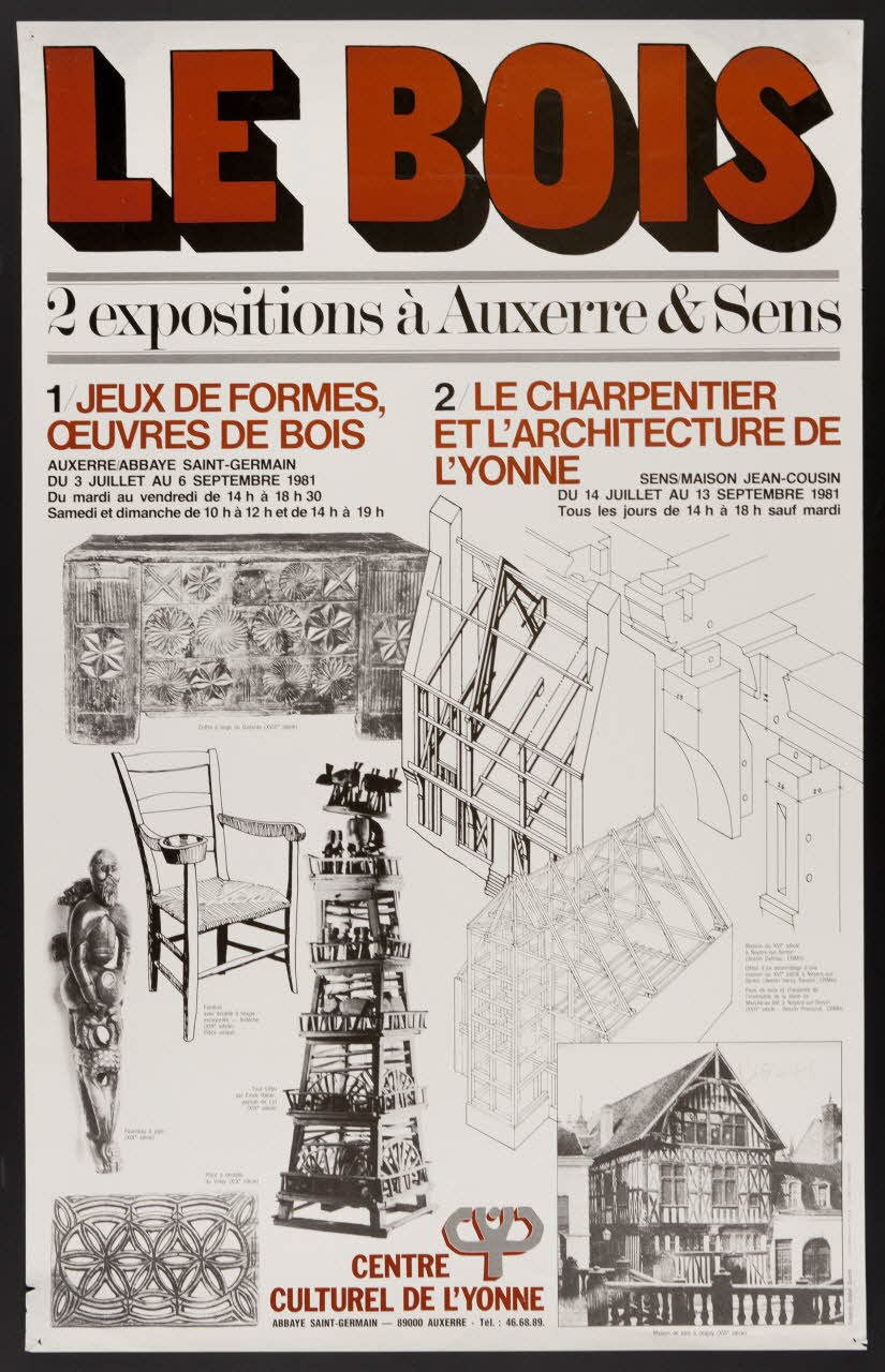 estampe LE BOIS  2 expositions à Auxerre & Sens 1981.54.48 Photo