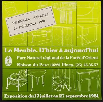 estampe Le Meuble. D'hier à aujourd'hui  Parc Naturel régional de la Forêt d'Orient  Maison du Parc 10220 Piney. 1981.54.54  Photo
