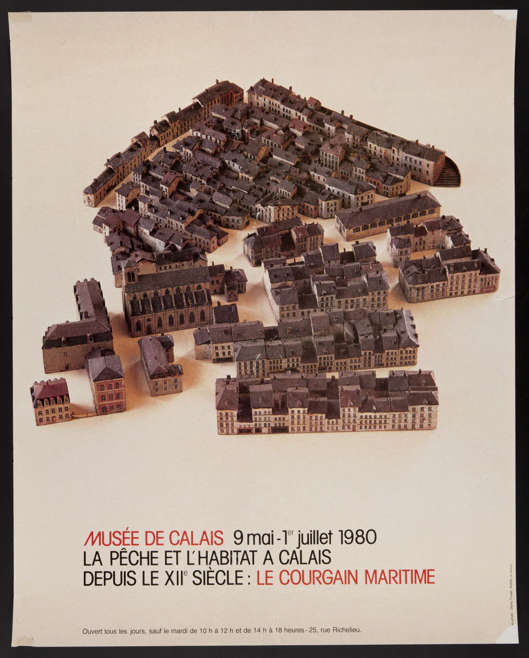 estampe MUSEE DE CALAIS 9 mai - 1er juillet 1980  LA PÊCHE ET L'HABITAT A CALAIS  DEPUIS LE XIIe SIECLE : LE COURGAIN MARITIME 1981.54.95 Photo