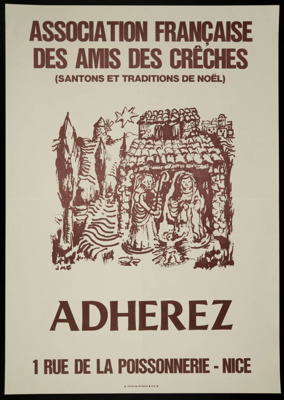 estampe ASSOCIATION FRANCAISE  DES AMIS DES CRECHES  (SANTONS ET TRADITIONS DE NOËL)  ADHEREZ 1981.54.98 Photo