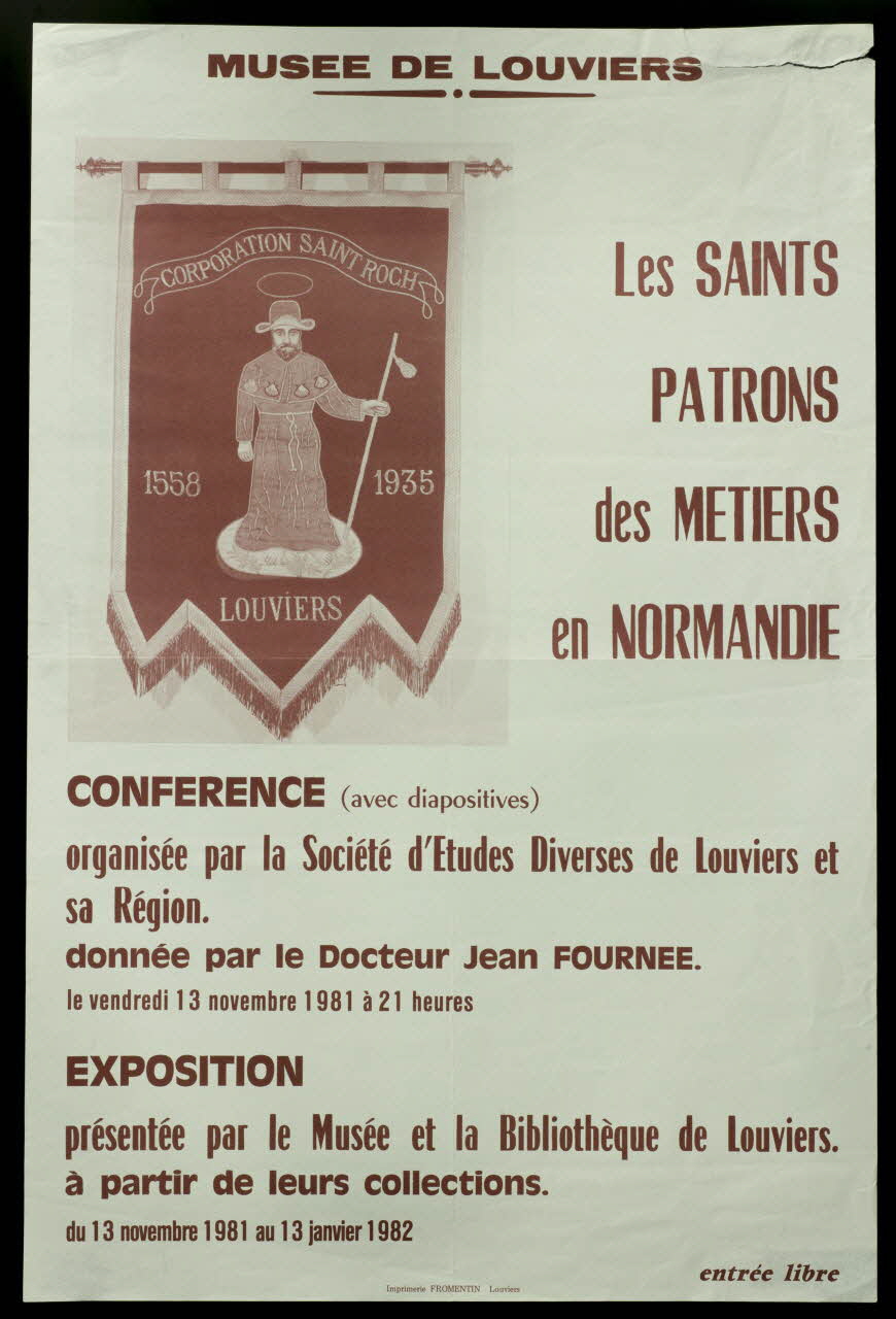 estampe MUSEE DE LOUVIERS  Les SAINTS  PATRONS  des METIERS  en NORMANDIE 1981.54.99 Photo