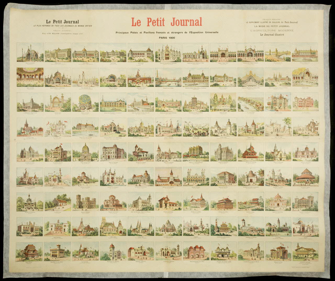 affiche Le Petit Journal  Principaux Palais et Pavillons français et étrangers de l'Exposition Universelle  PARIS 1900 1982.11.114 Photo