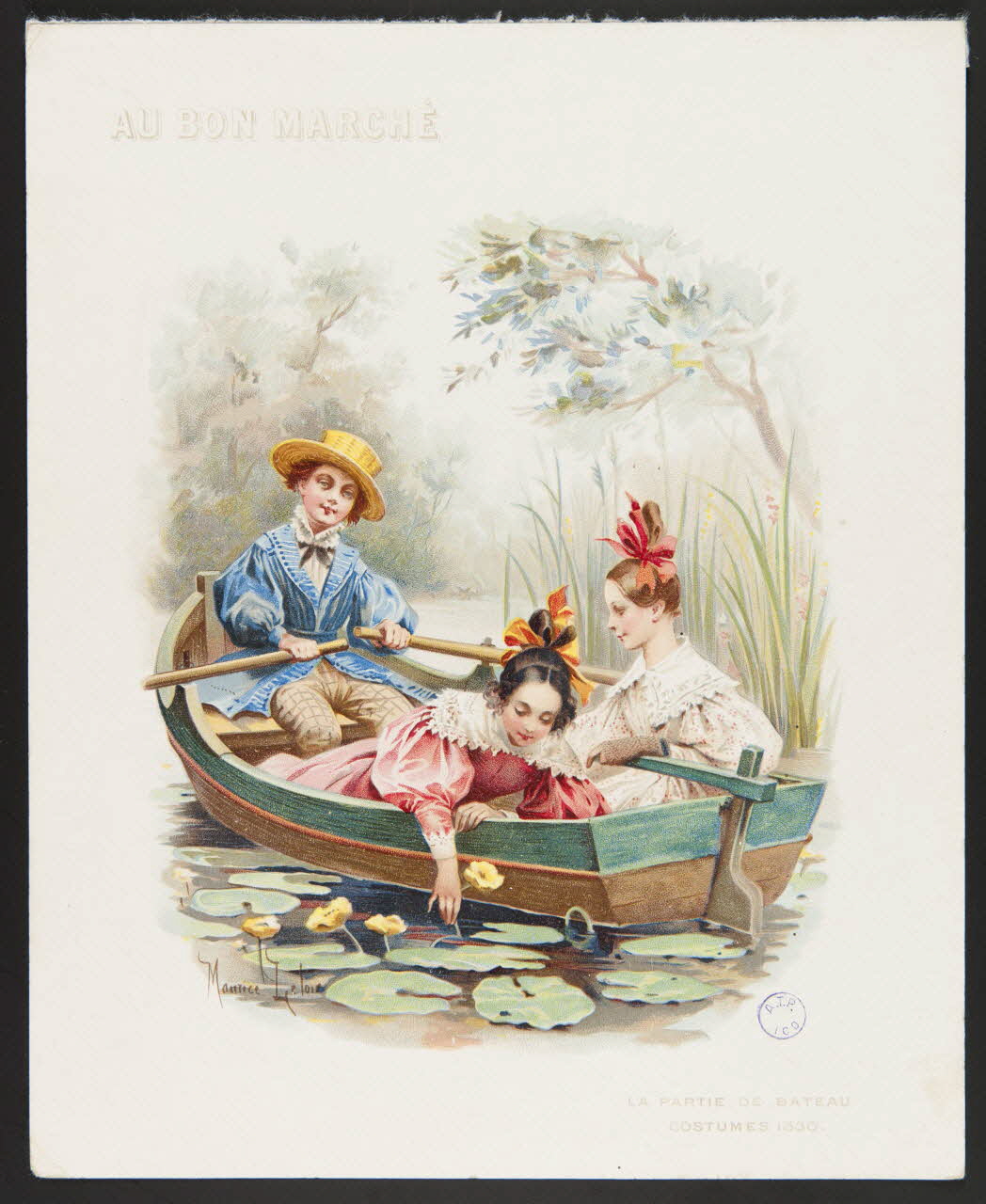 estampe LA PARTIE DE BATEAU  COSTUMES 1830. 1982.11.42 Photo