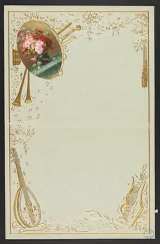 estampe Papier à lettre orné de dorures et d'un médaillon représentant un vase de fleurs 1982.11.52 Photo