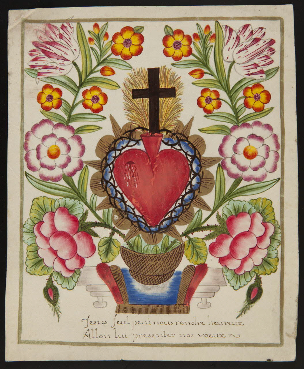 dessin Jesus seul peut nous rendre heureux  Allon lui présenter nos voeux 1982.11.7 Photo