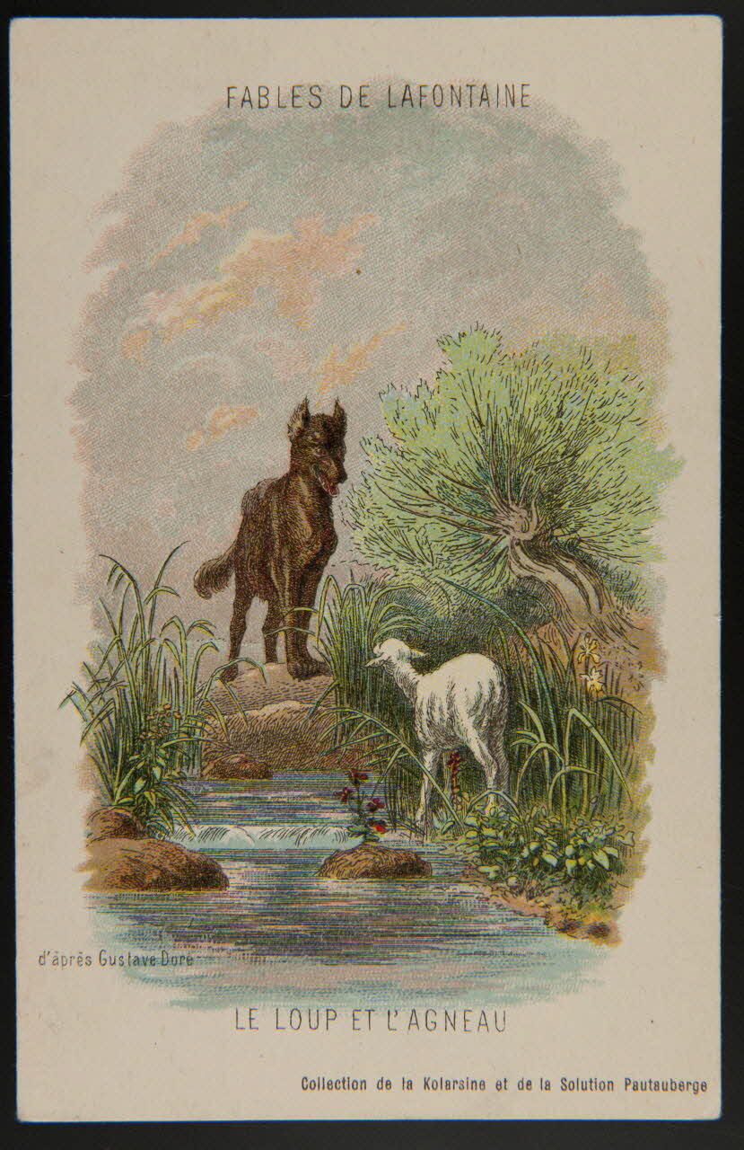 carte réclame FABLES DE LAFONTAINE  LE LOUP ET L'AGNEAU 1982.11.73 Photo