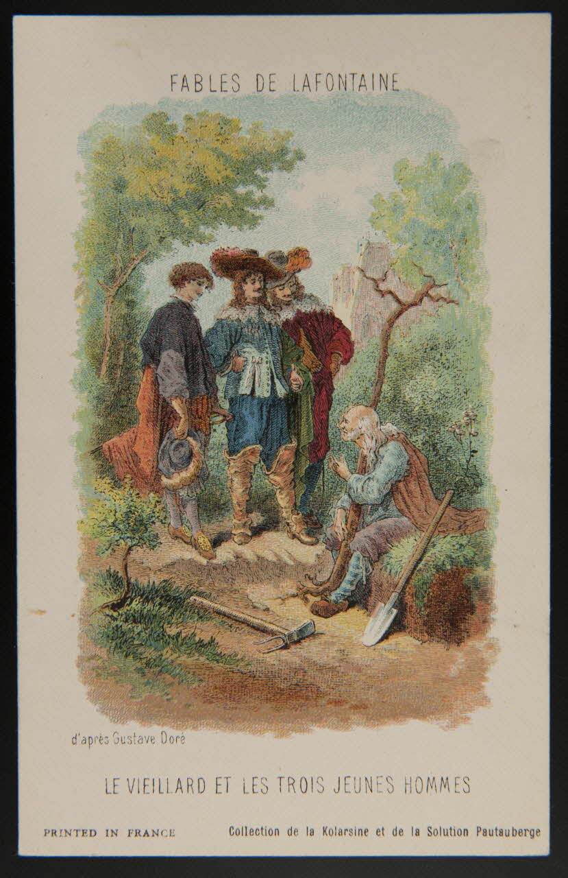 carte réclame FABLES DE LAFONTAINE  LE VIEILLARD ET LES TROIS JEUNES HOMMES 1982.11.74 Photo