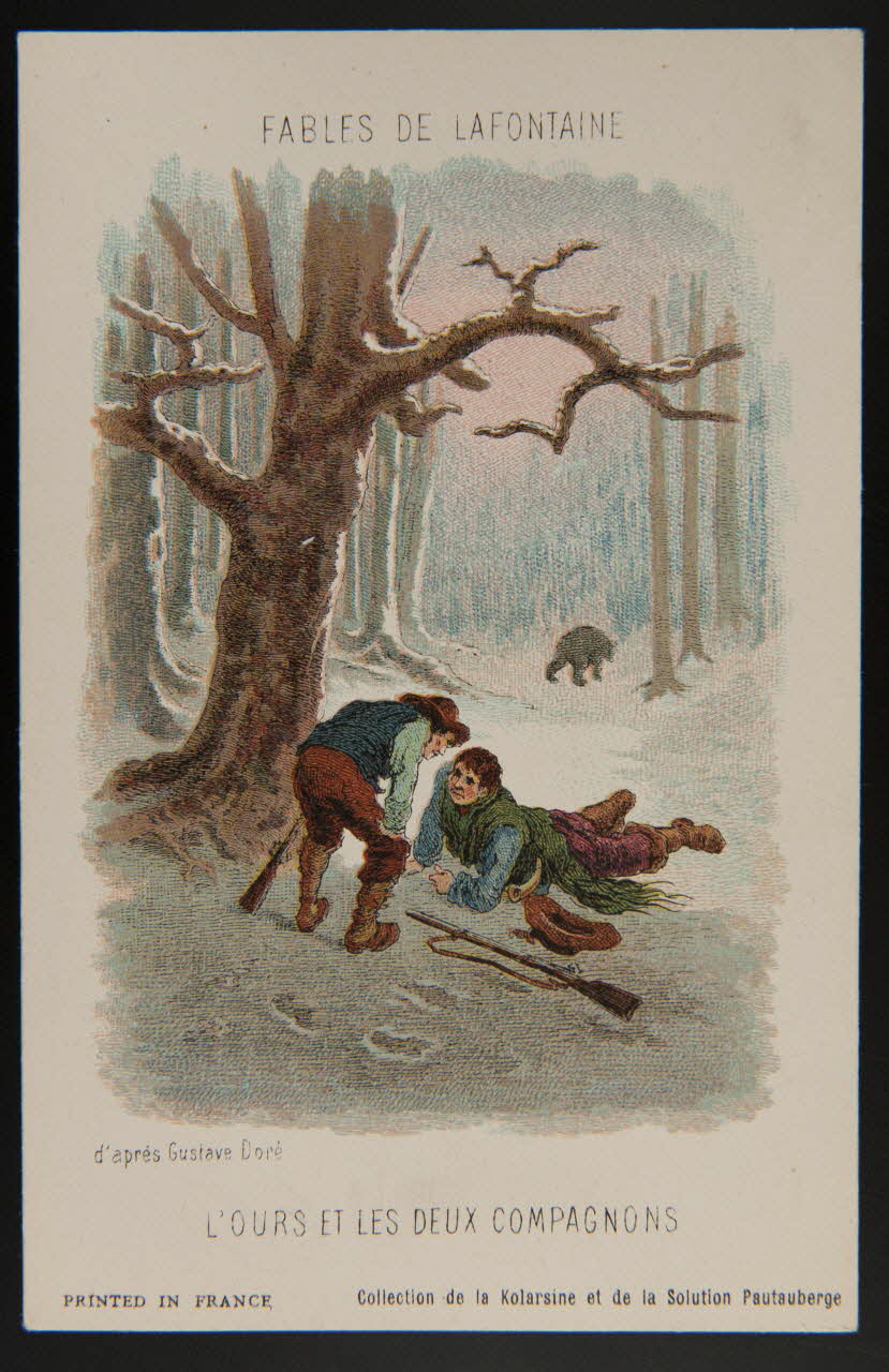 carte réclame FABLES DE LAFONTAINE  L'OURS ET LES DEUX COMPAGNONS 1982.11.75 Photo