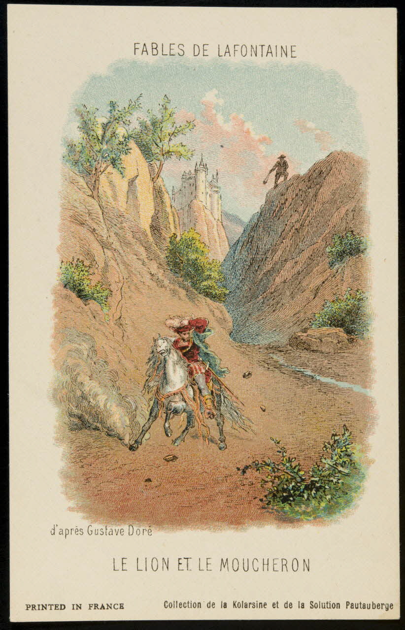 carte réclame FABLES DE LAFONTAINE  LE LION ET LE MOUCHERON 1982.11.76 Photo